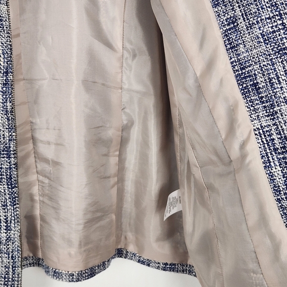 Pendleton Blue and Tan Women's Tweed Lined Zip-Up Blazer Jacket Size 10 Petite - Picture 6 of 10
